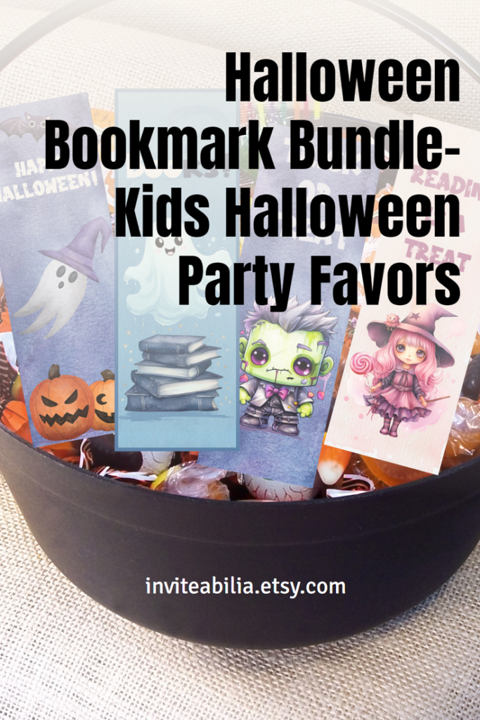 Halloween Bookmark Bundle-Kids Halloween Party Favors feature spooky and cute ghosts, monsters, and witches. 