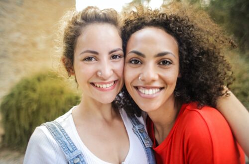 Friends connecting with and enjoying each other